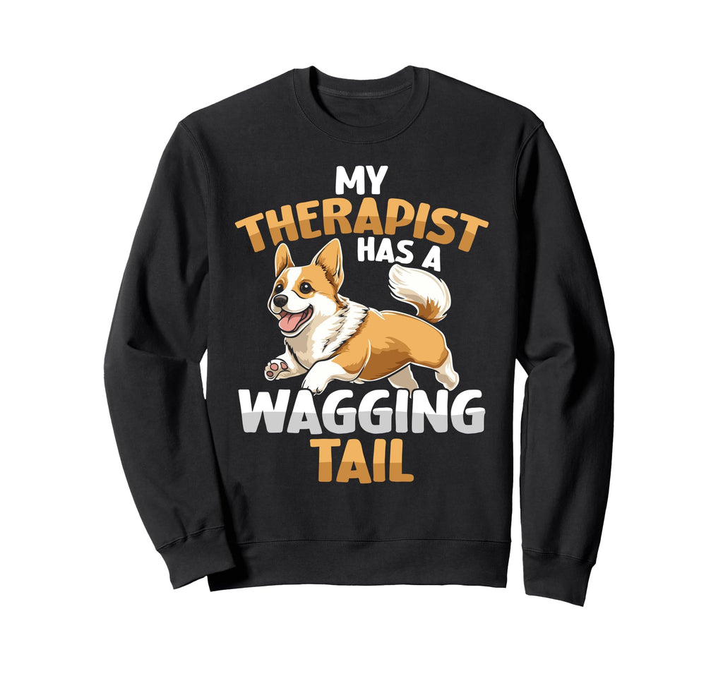 Corgi Therapy Service Dog Sweatshirt - Minimalist Print Unisex - T-Shirt, Sweatshirt, Hoodie