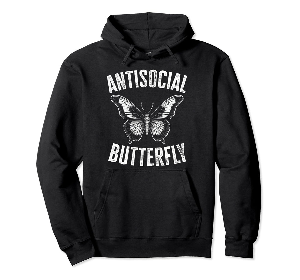 Antisocial Butterfly Introverts Hoodie - Novelty Apparel Men Women - T-Shirt, Sweatshirt, Hoodie