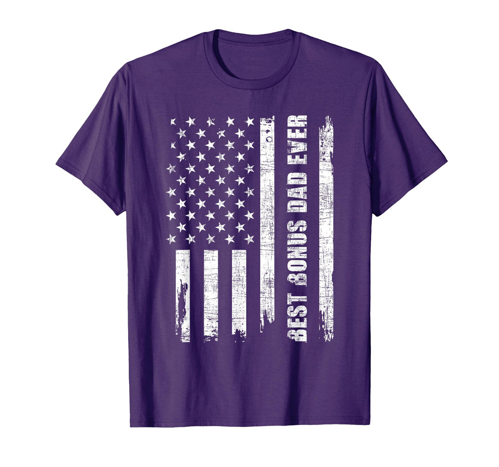 Best Bonus Dad Ever Usa Flag T-Shirt - Casual Everyday Wear for Adults - T-Shirt, Sweatshirt, Hoodie