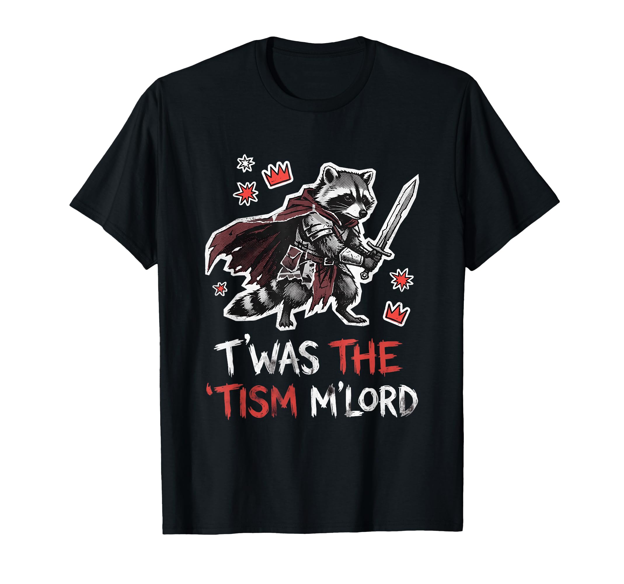 Funny Raccoon Knight Medieval T-Shirt - Streetwear Style for Adults - T-Shirt, Sweatshirt, Hoodie