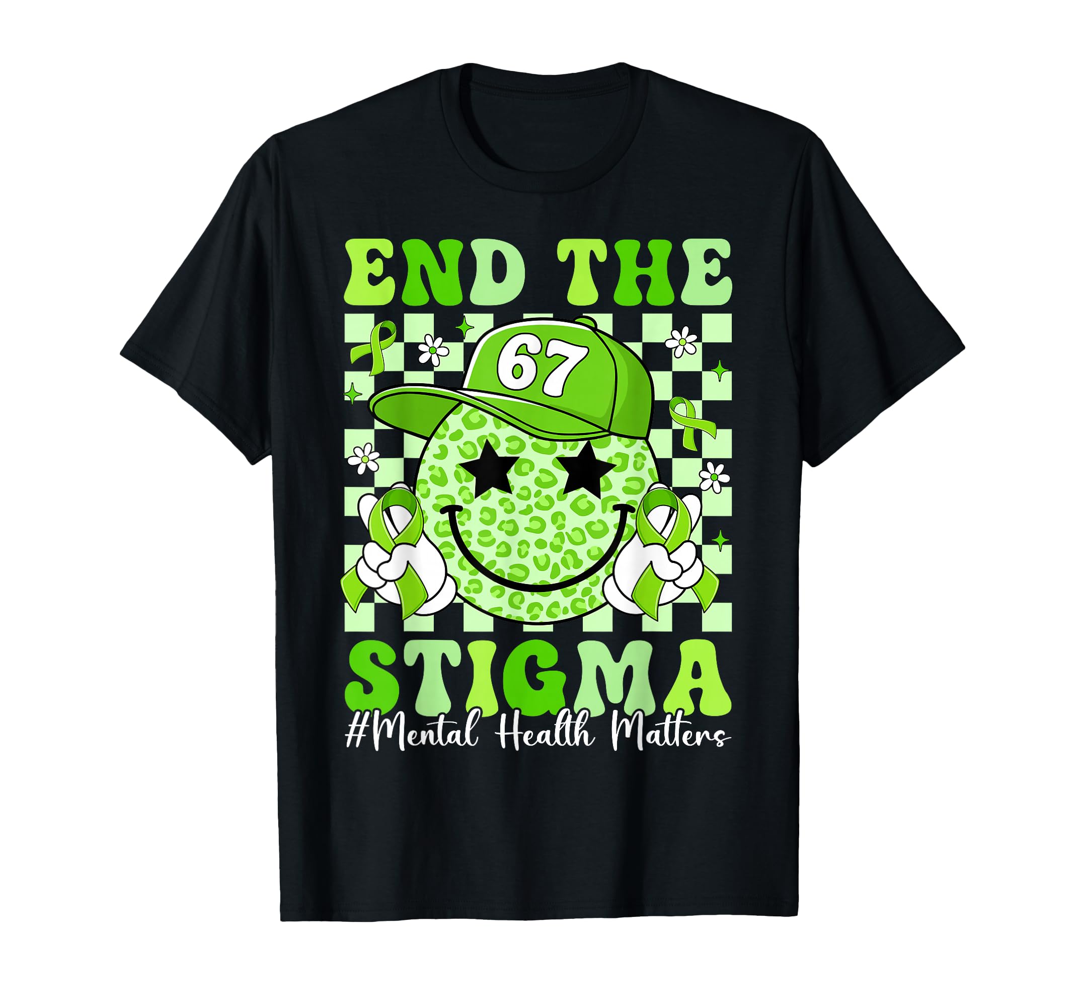 End Stigma Mental Health Green T-Shirt - Custom Art Print for Adults - T-Shirt, Sweatshirt, Hoodie