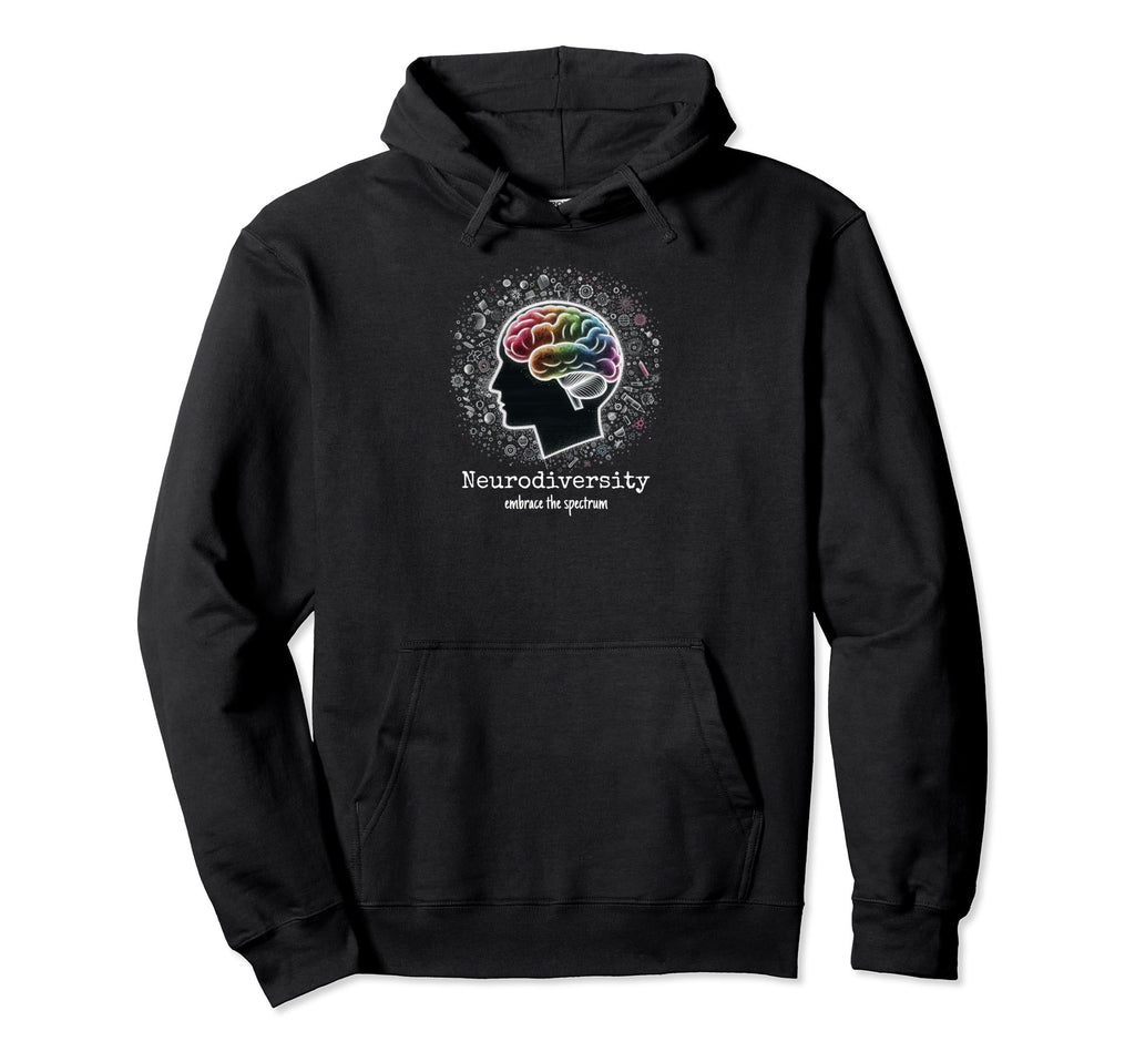 Colorful Rainbow Brain Neurodiversity Hoodie - Streetwear Style for Adults - T-Shirt, Sweatshirt, Hoodie