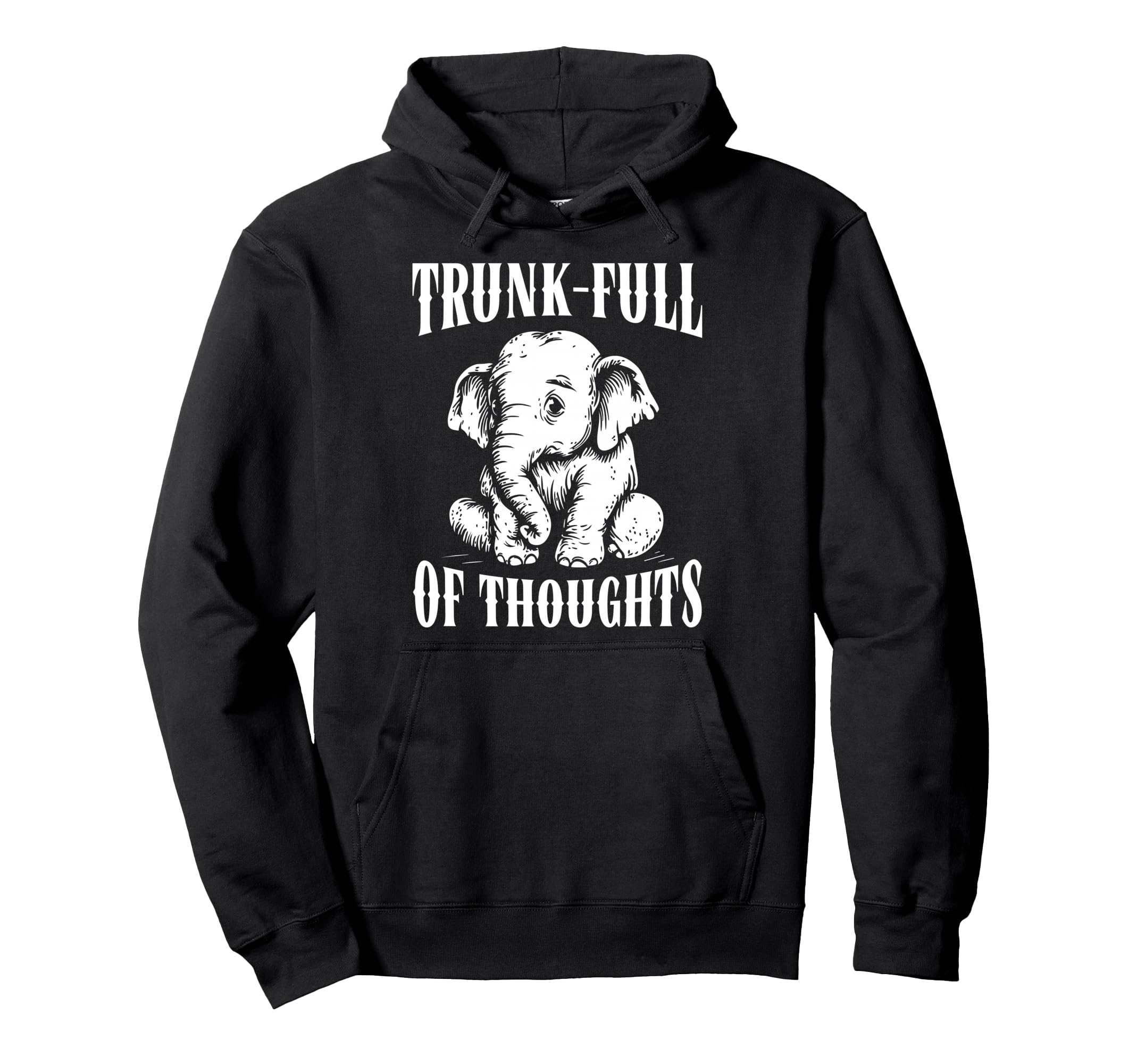 Thoughtful Elephant Overthinkers Hoodie - Unique Graphic for Adults - T-Shirt, Sweatshirt, Hoodie
