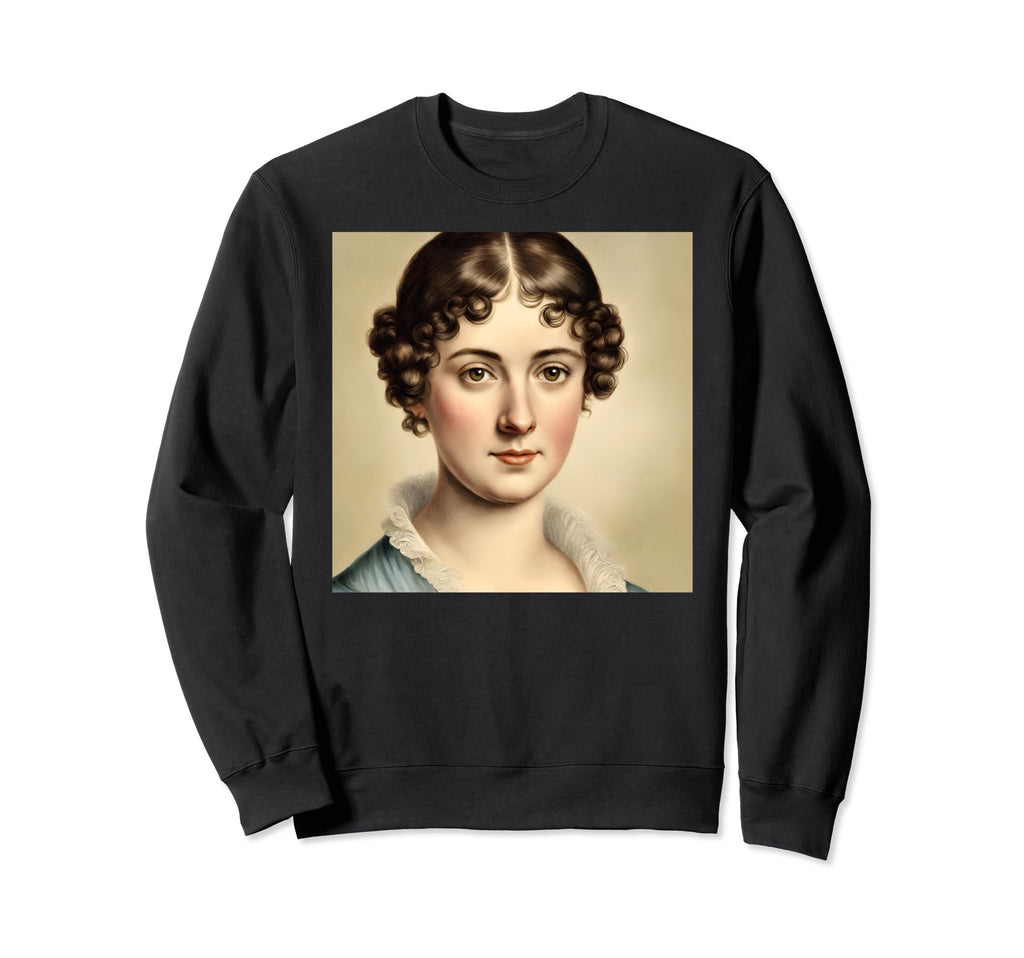 Jane Austen Portrait Tribute Sweatshirt - Trendy Graphic Men Women - T-Shirt, Sweatshirt, Hoodie