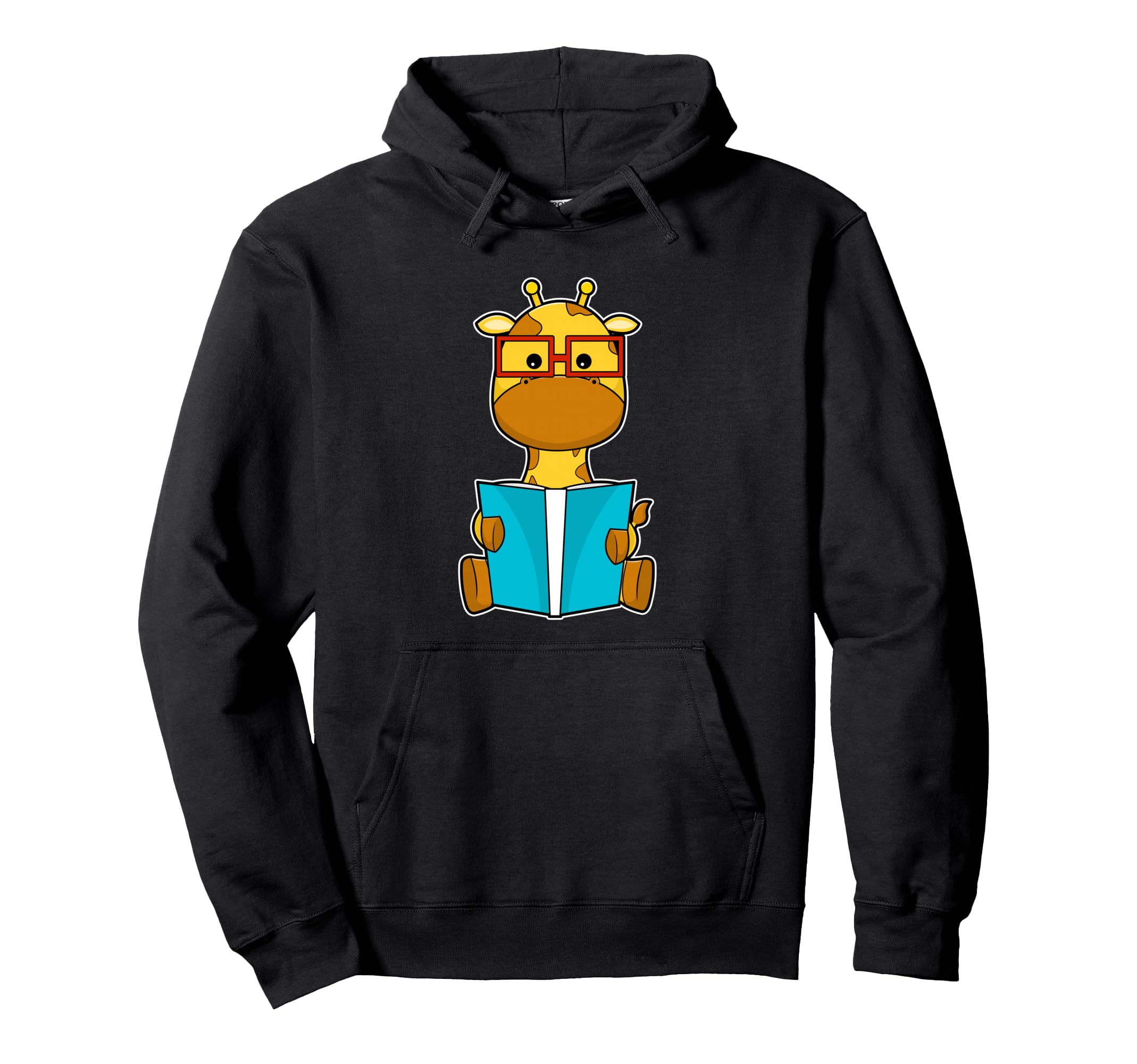 Giraffe Nerd Book Glasses Hoodie - Trendy Graphic Men Women - T-Shirt, Sweatshirt, Hoodie