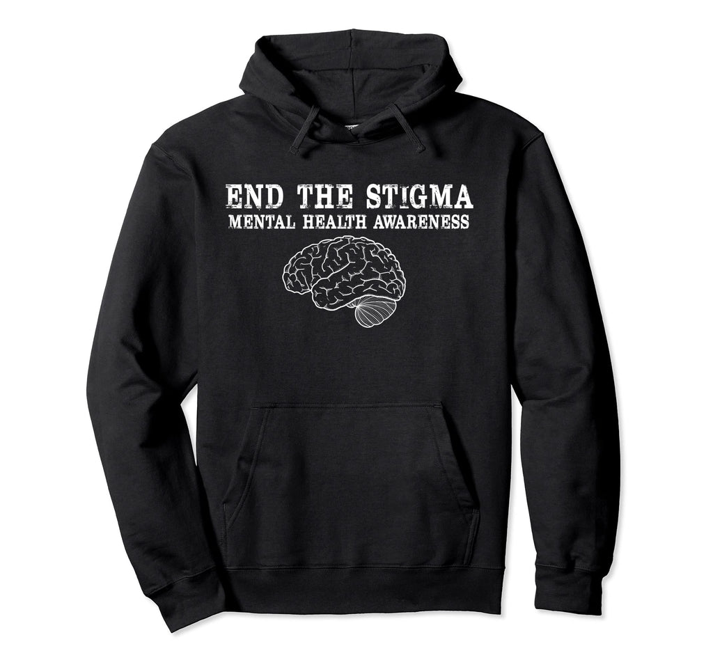 End Stigma Mental Health Awareness Month Hoodie - Minimalist Print Unisex - T-Shirt, Sweatshirt, Hoodie