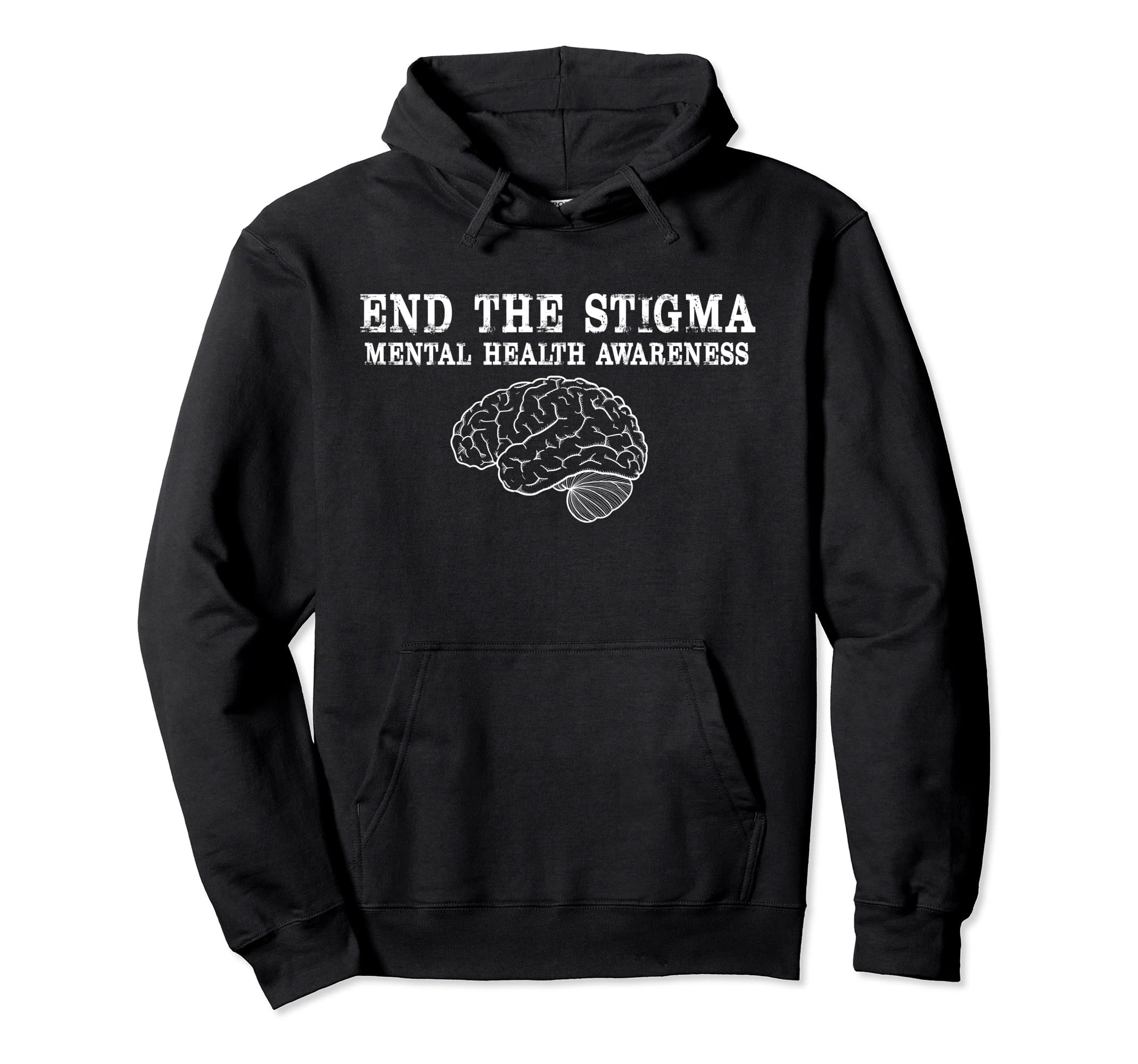 End Stigma Mental Health Awareness Month Hoodie - Minimalist Print Unisex - T-Shirt, Sweatshirt, Hoodie