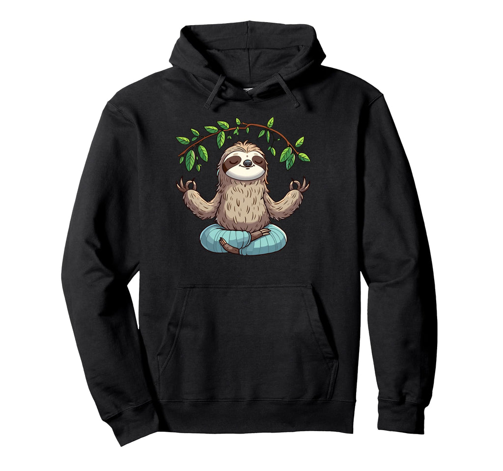 Meditation Sloth Yoga Pose Relaxing Hoodie - Aesthetic Graphic Unisex - T-Shirt, Sweatshirt, Hoodie