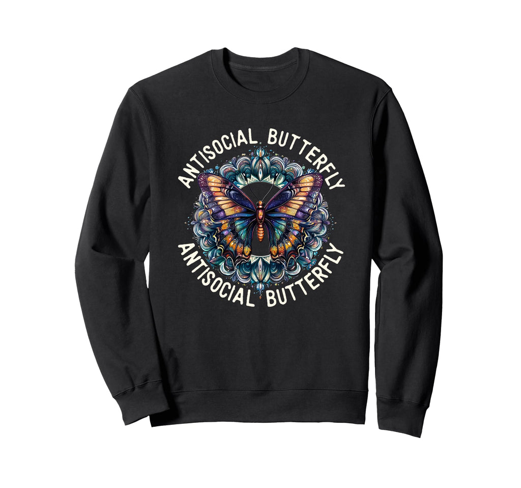 Antisocial Butterfly Gift Sweatshirt - Aesthetic Graphic Men Women - T-Shirt, Sweatshirt, Hoodie