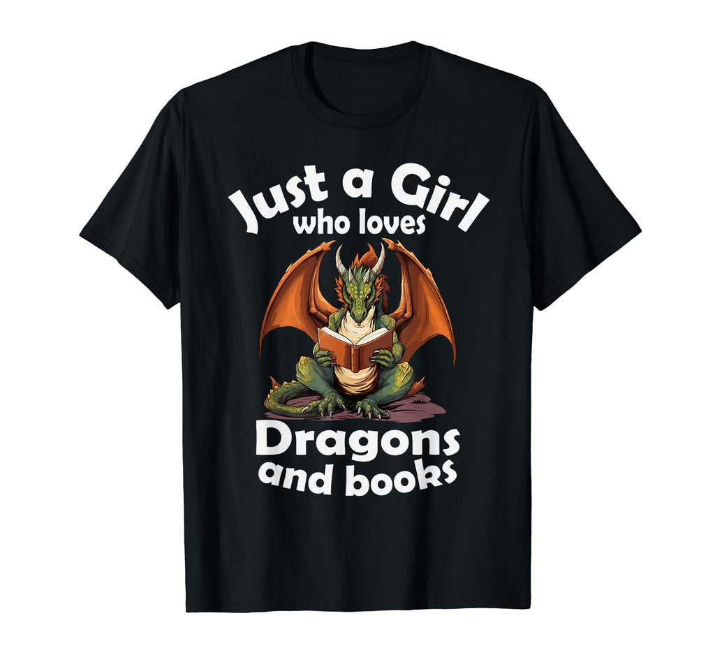 Just Who Loves Dragons And Books T-Shirt - Trendy Graphic Unisex - T-Shirt, Sweatshirt, Hoodie