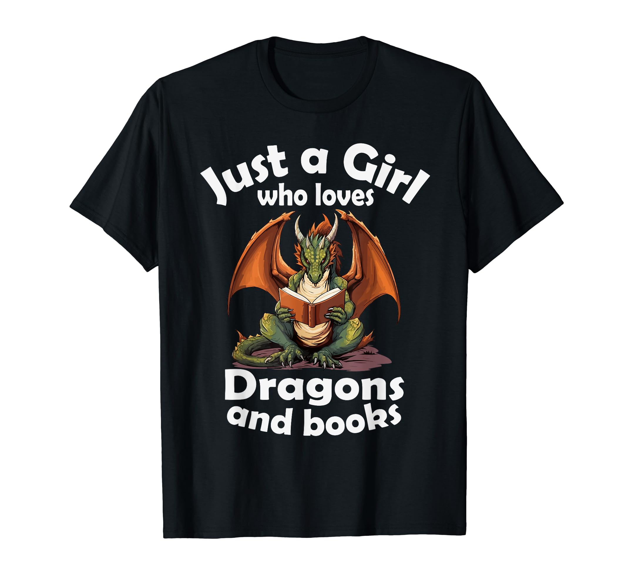 Just Who Loves Dragons And Books T-Shirt - Trendy Graphic Unisex - T-Shirt, Sweatshirt, Hoodie