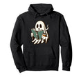 Introvert Coffee Ghost Book Worm Hoodie - Aesthetic Graphic Unisex - T-Shirt, Sweatshirt, Hoodie