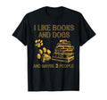 I Like Books And Dogs And Maybe 3 T-Shirt - Minimalist Print Men Women - T-Shirt, Sweatshirt, Hoodie
