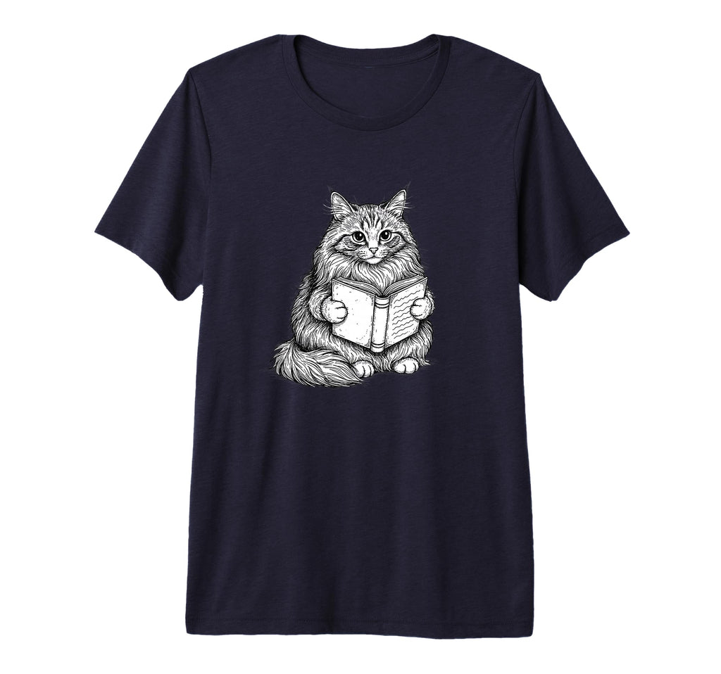 Reading Cat Bookish Literary Lover T-Shirt - Aesthetic Graphic for Adults - T-Shirt, Sweatshirt, Hoodie