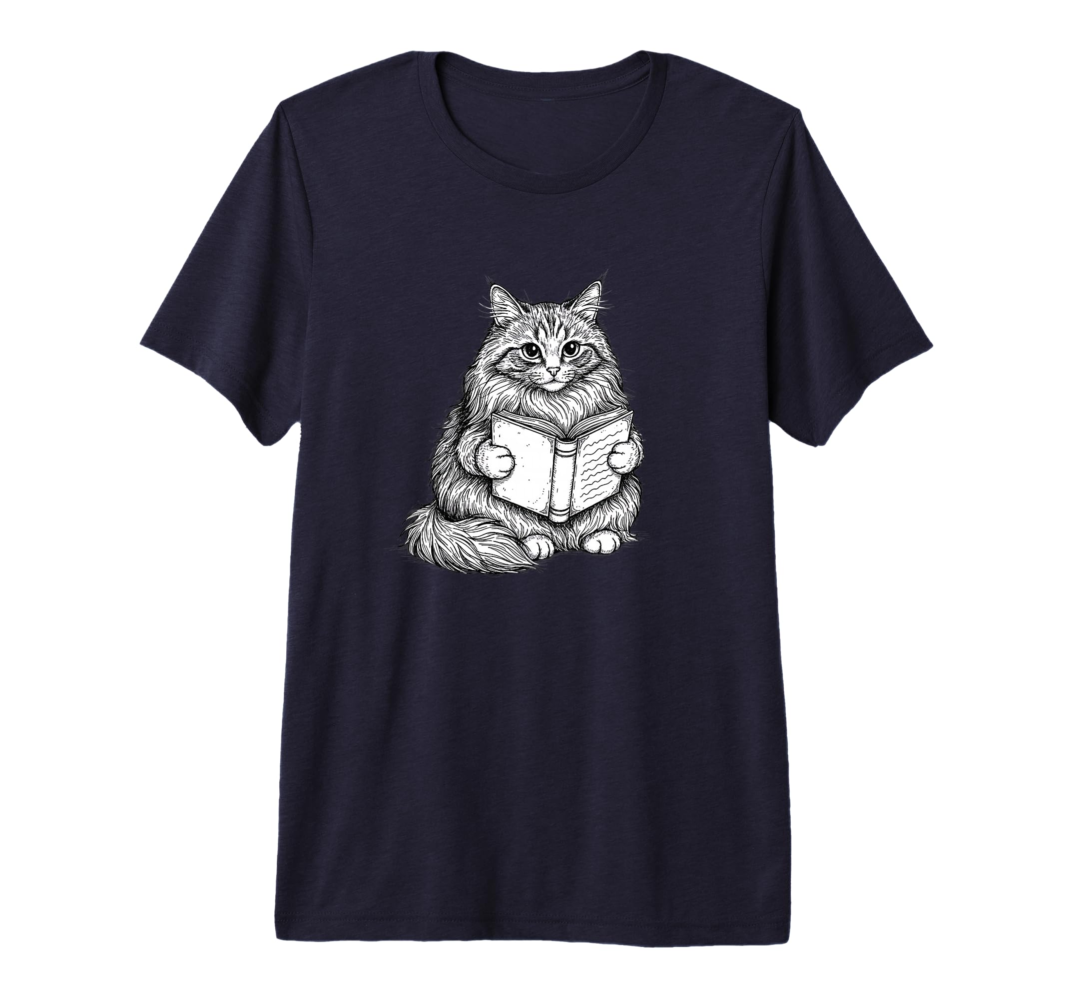 Reading Cat Bookish Literary Lover T-Shirt - Aesthetic Graphic for Adults - T-Shirt, Sweatshirt, Hoodie