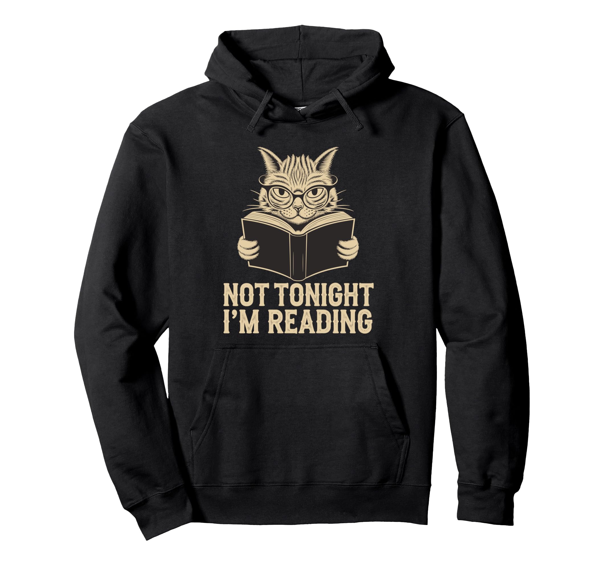 Funny Bibliophile Book Lover Cat Book Hoodie - Custom Art Print Men Women - T-Shirt, Sweatshirt, Hoodie