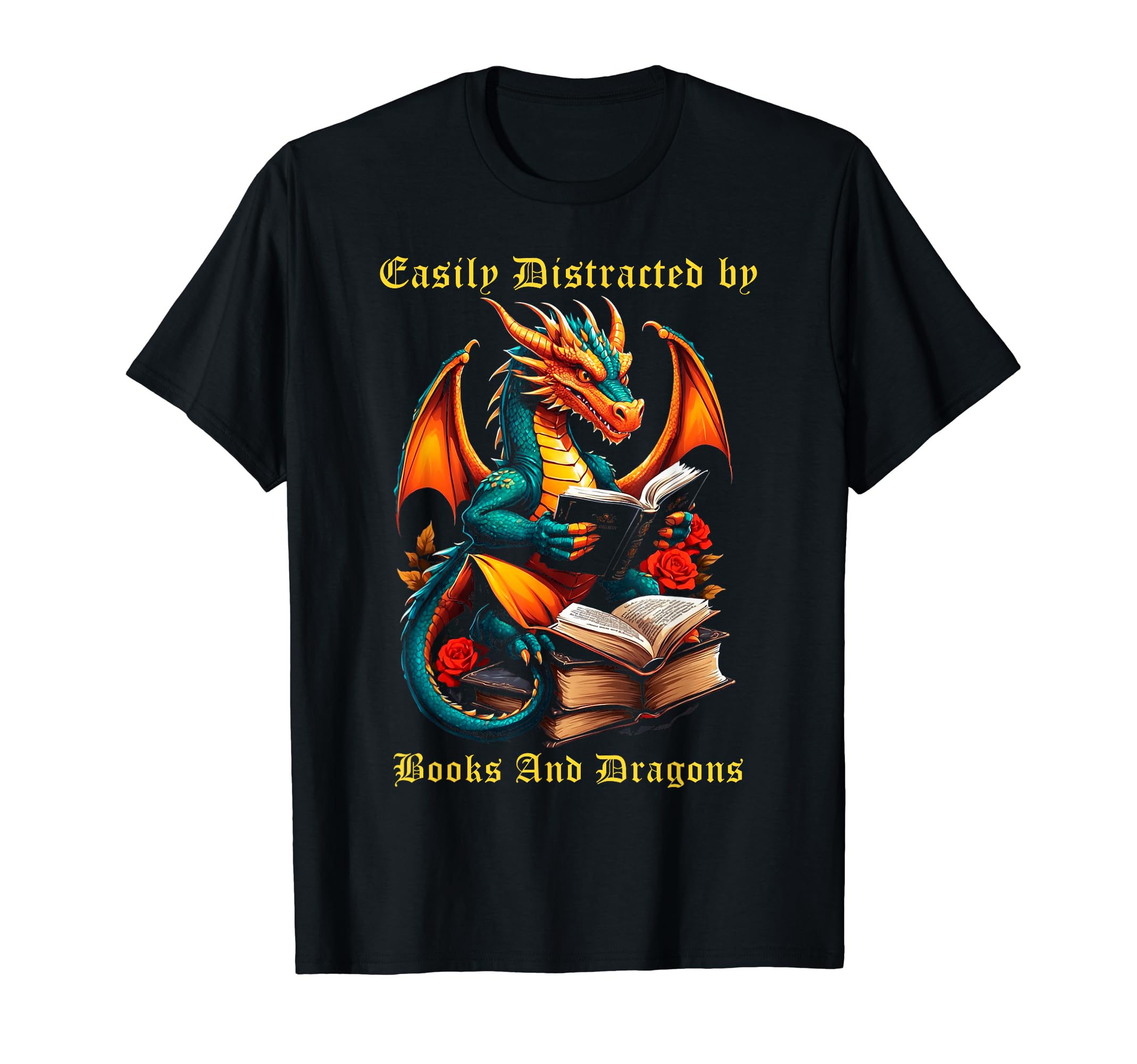 Easily Distracted Books Dragons T-Shirt - Casual Everyday Wear Men Women - T-Shirt, Sweatshirt, Hoodie