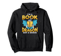 Bookworm Book Dragon Bibliophile Book Hoodie - Minimalist Print Men Women - T-Shirt, Sweatshirt, Hoodie