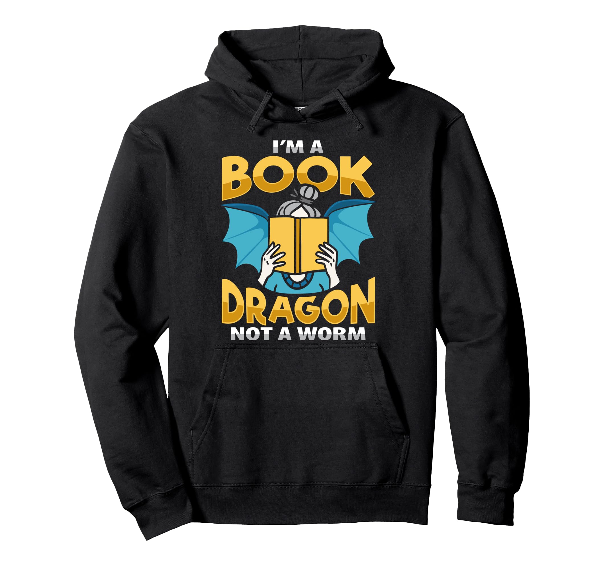 Bookworm Book Dragon Bibliophile Book Hoodie - Minimalist Print Men Women - T-Shirt, Sweatshirt, Hoodie