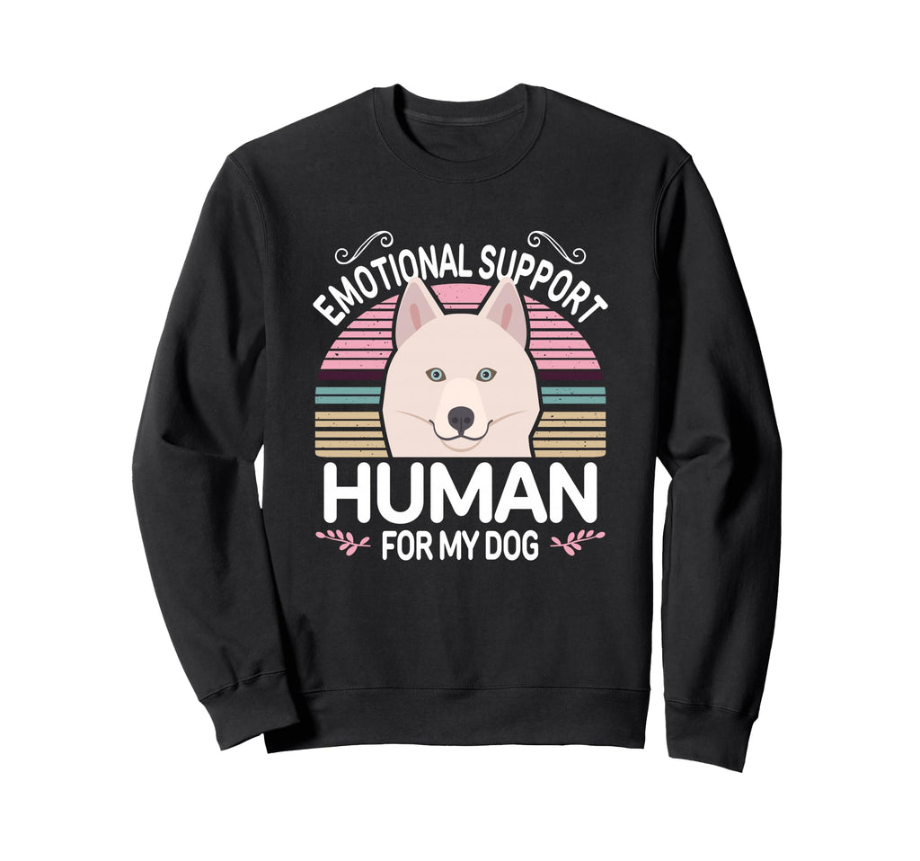 White Husky Dog Emotional Support Sweatshirt - Graphic Print Men Women - T-Shirt, Sweatshirt, Hoodie