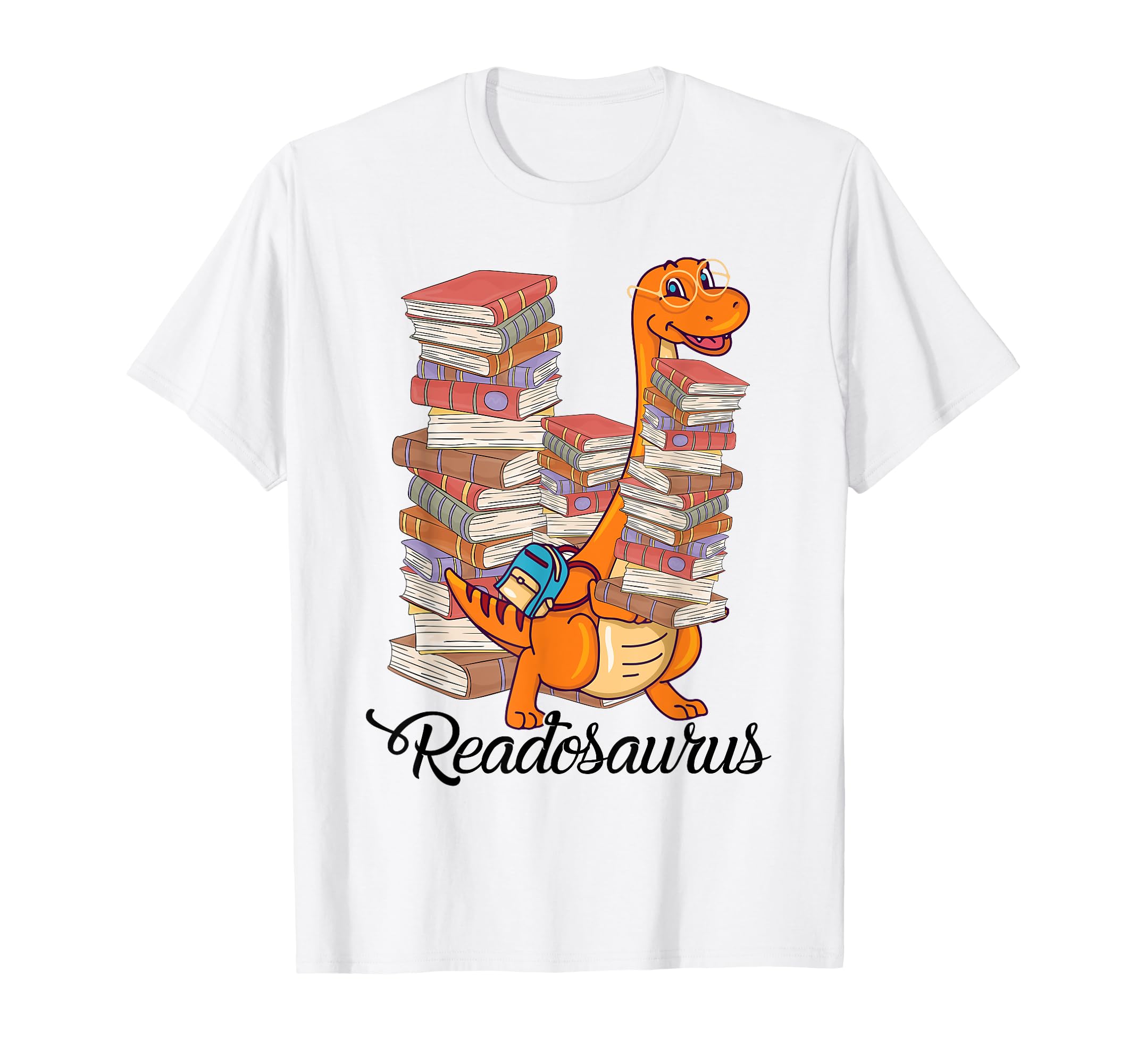 Readosaurus Dinosaur Reading Books Book T-Shirt - Custom Art Print Unisex - T-Shirt, Sweatshirt, Hoodie