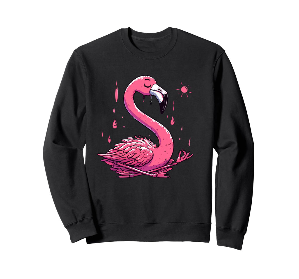 Meditation Flamingo Yoga Pose Sweatshirt - Unique Graphic Men Women - T-Shirt, Sweatshirt, Hoodie