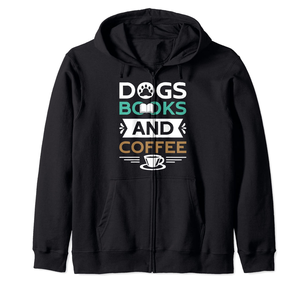 Dog Book Bookworm Coffee Lover Hoodie - Casual Everyday Wear for Adults - T-Shirt, Sweatshirt, Hoodie