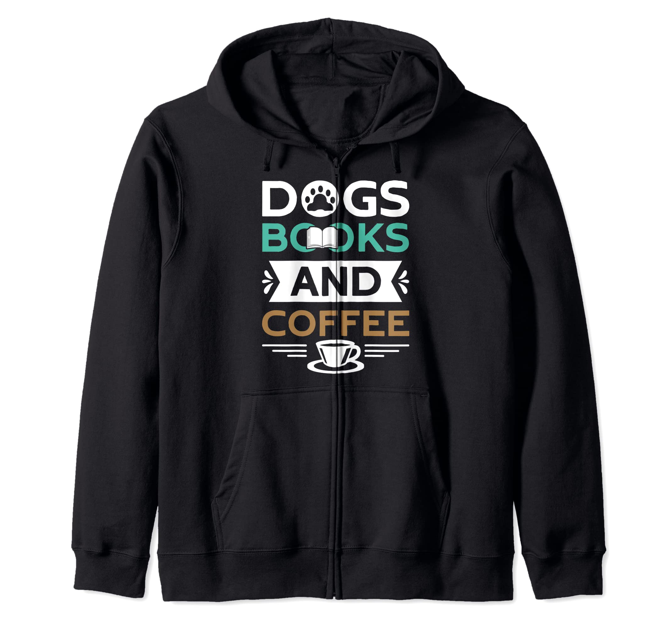 Dog Book Bookworm Coffee Lover Hoodie - Casual Everyday Wear for Adults - T-Shirt, Sweatshirt, Hoodie