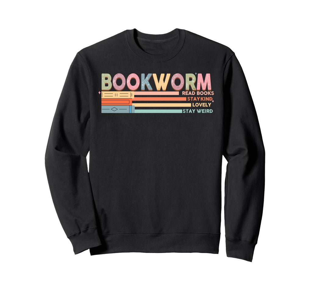 Bookworm Colorful Rainbow Book Lover Sweatshirt - Trendy Graphic Men Women - T-Shirt, Sweatshirt, Hoodie