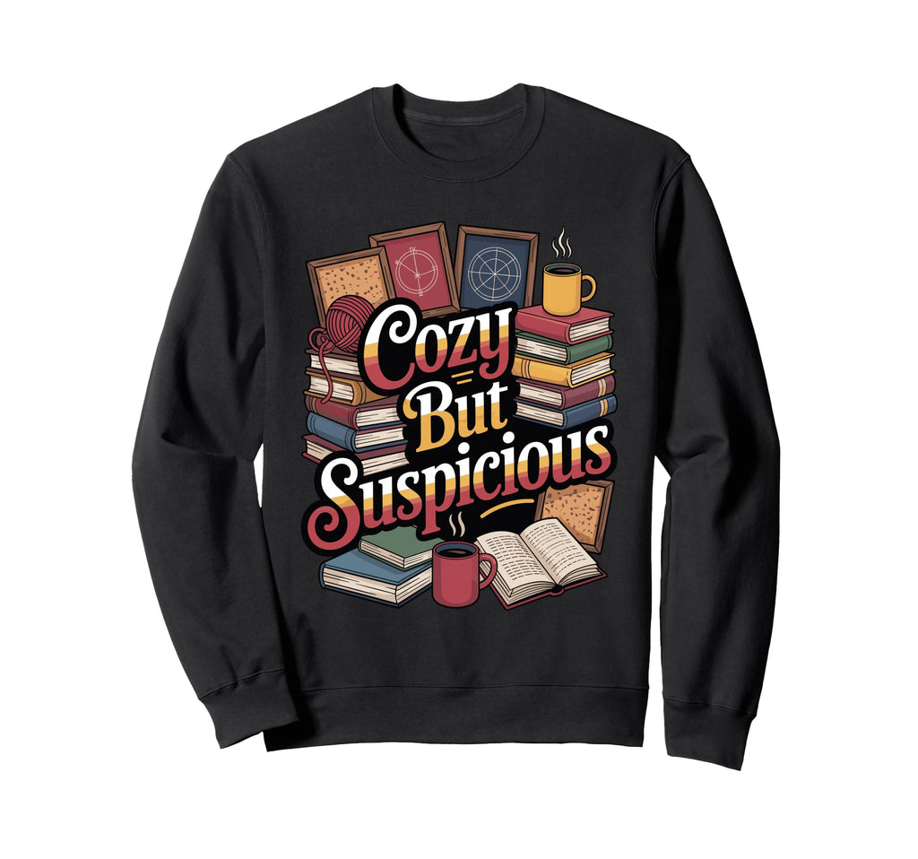 Cozy But Suspicious Funny True Sweatshirt - Fun Novelty Design Men Women - T-Shirt, Sweatshirt, Hoodie
