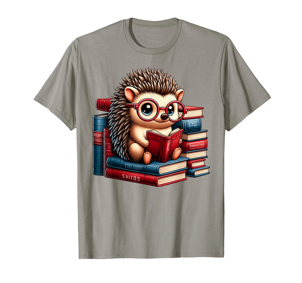Hedgehog Book Nerd Funny Readers T-Shirt - Aesthetic Graphic for Adults - T-Shirt, Sweatshirt, Hoodie