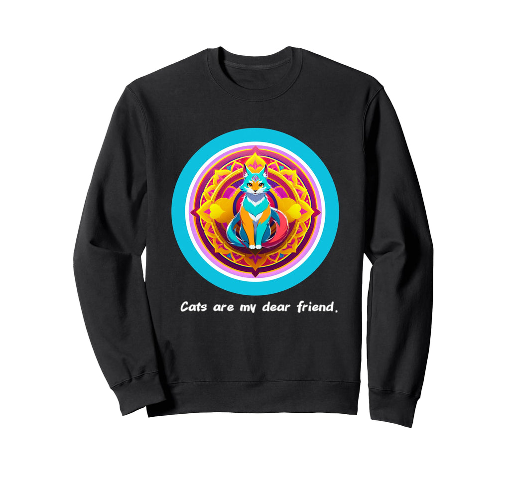 Cats Are My Best Friends Sacred Sweatshirt - Trendy Graphic for Adults - T-Shirt, Sweatshirt, Hoodie