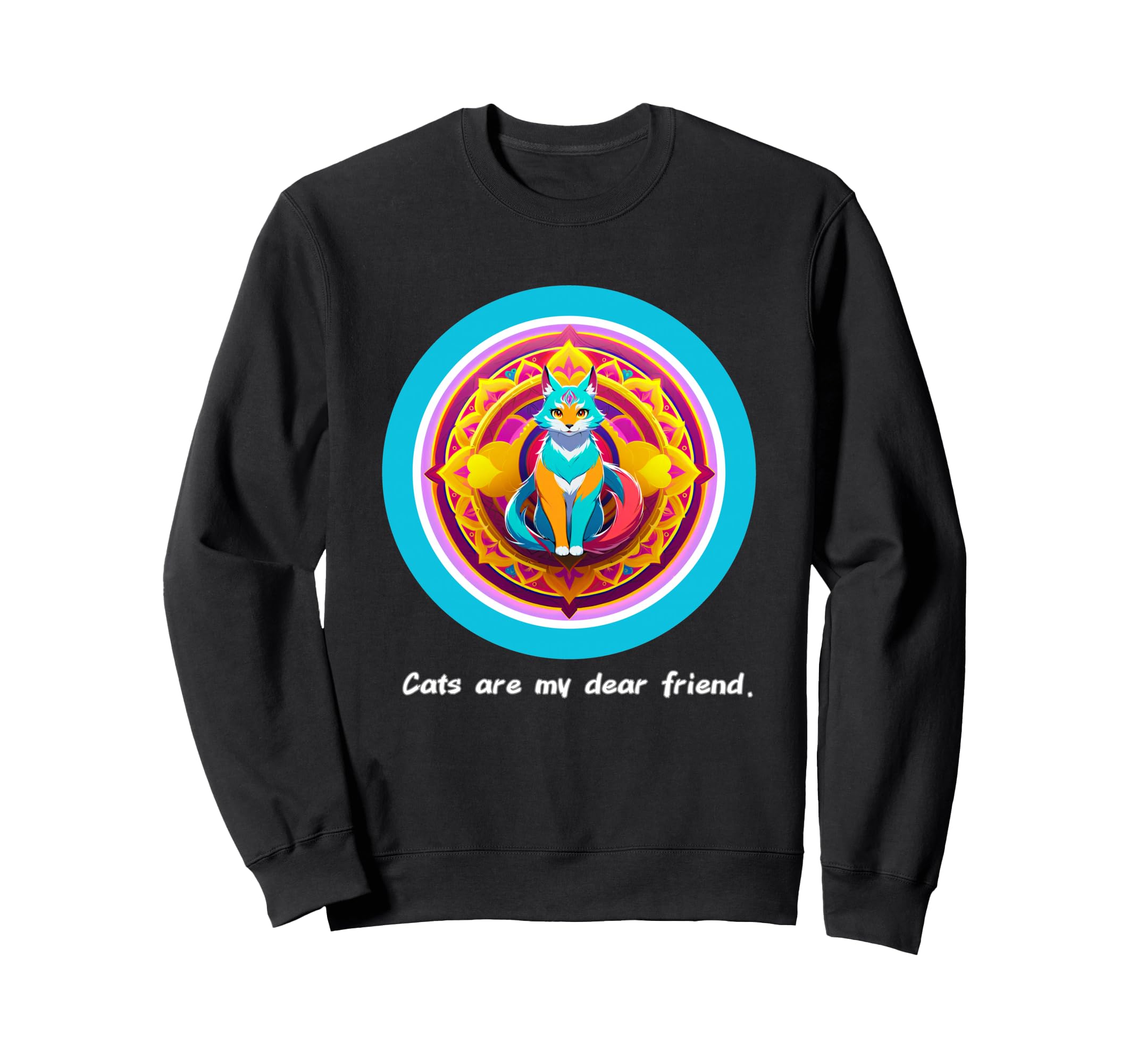 Cats Are My Best Friends Sacred Sweatshirt - Trendy Graphic for Adults - T-Shirt, Sweatshirt, Hoodie