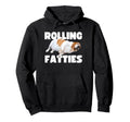 Rolling Fatties Funny Chubby Dog Hoodie - Casual Everyday Wear for Adults - T-Shirt, Sweatshirt, Hoodie