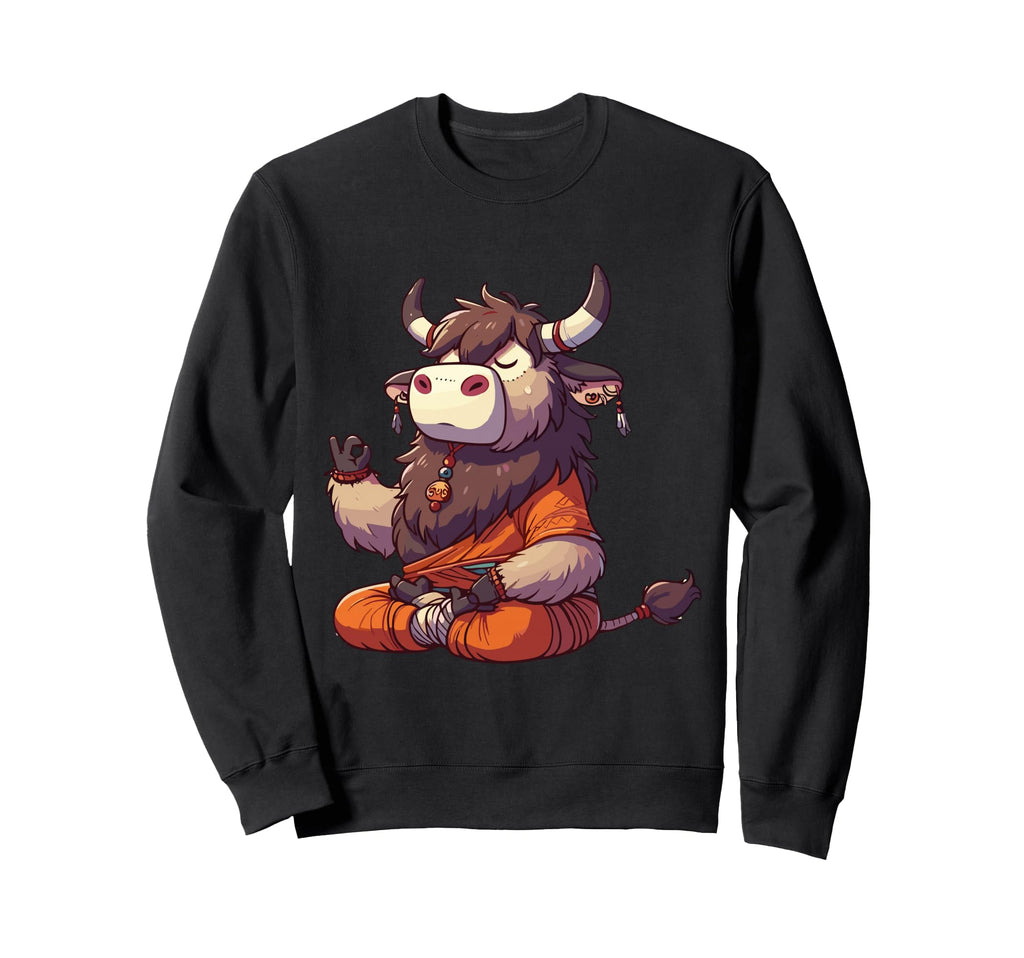 Meditation Yak Yoga Pose Relaxing Sweatshirt - Unique Graphic for Adults - T-Shirt, Sweatshirt, Hoodie