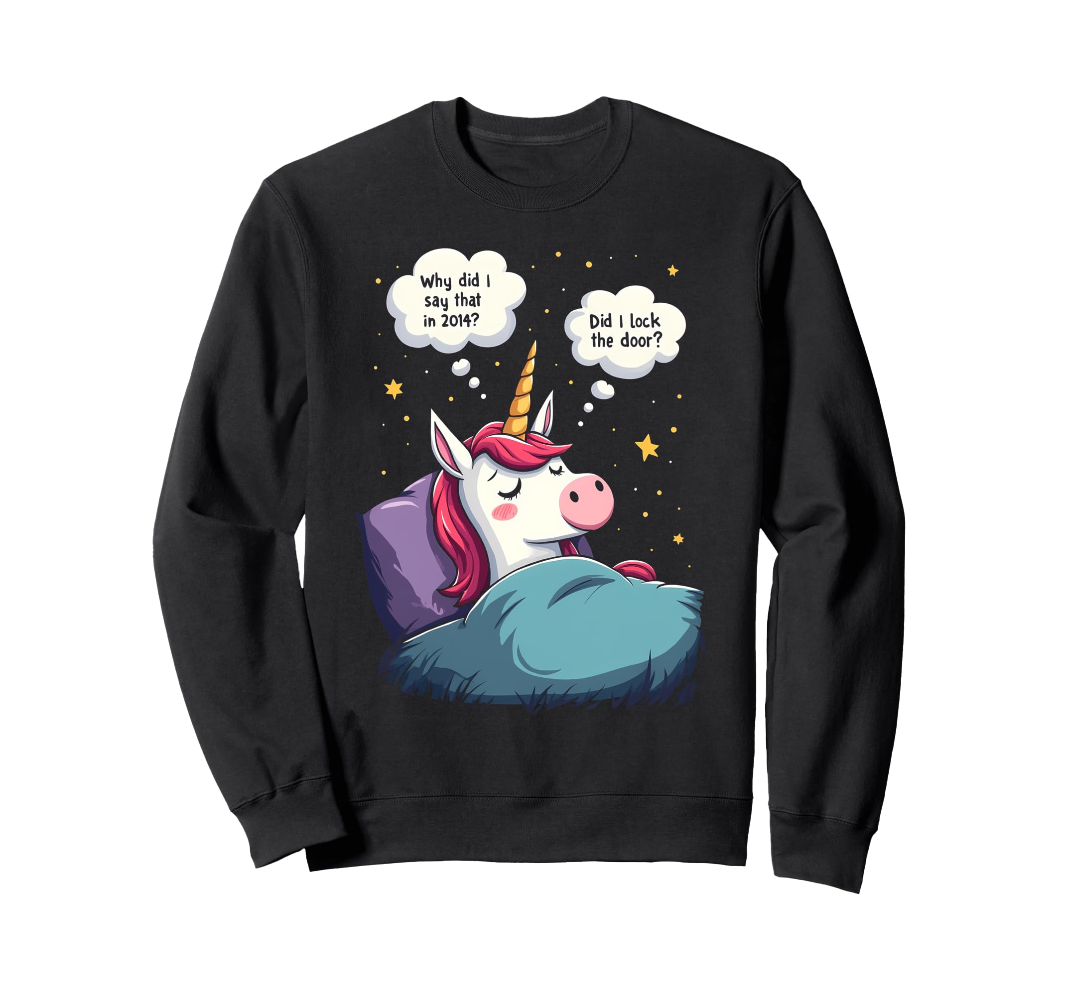 Unicorn Overthinking Funny Sweatshirt - Casual Everyday Wear Men Women - T-Shirt, Sweatshirt, Hoodie