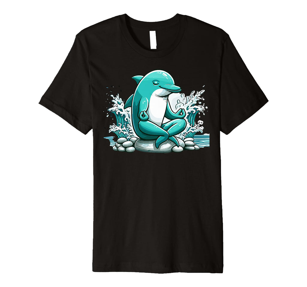 Meditation Dolphin Yoga Pose Relaxing T-Shirt - Novelty Apparel Men Women - T-Shirt, Sweatshirt, Hoodie