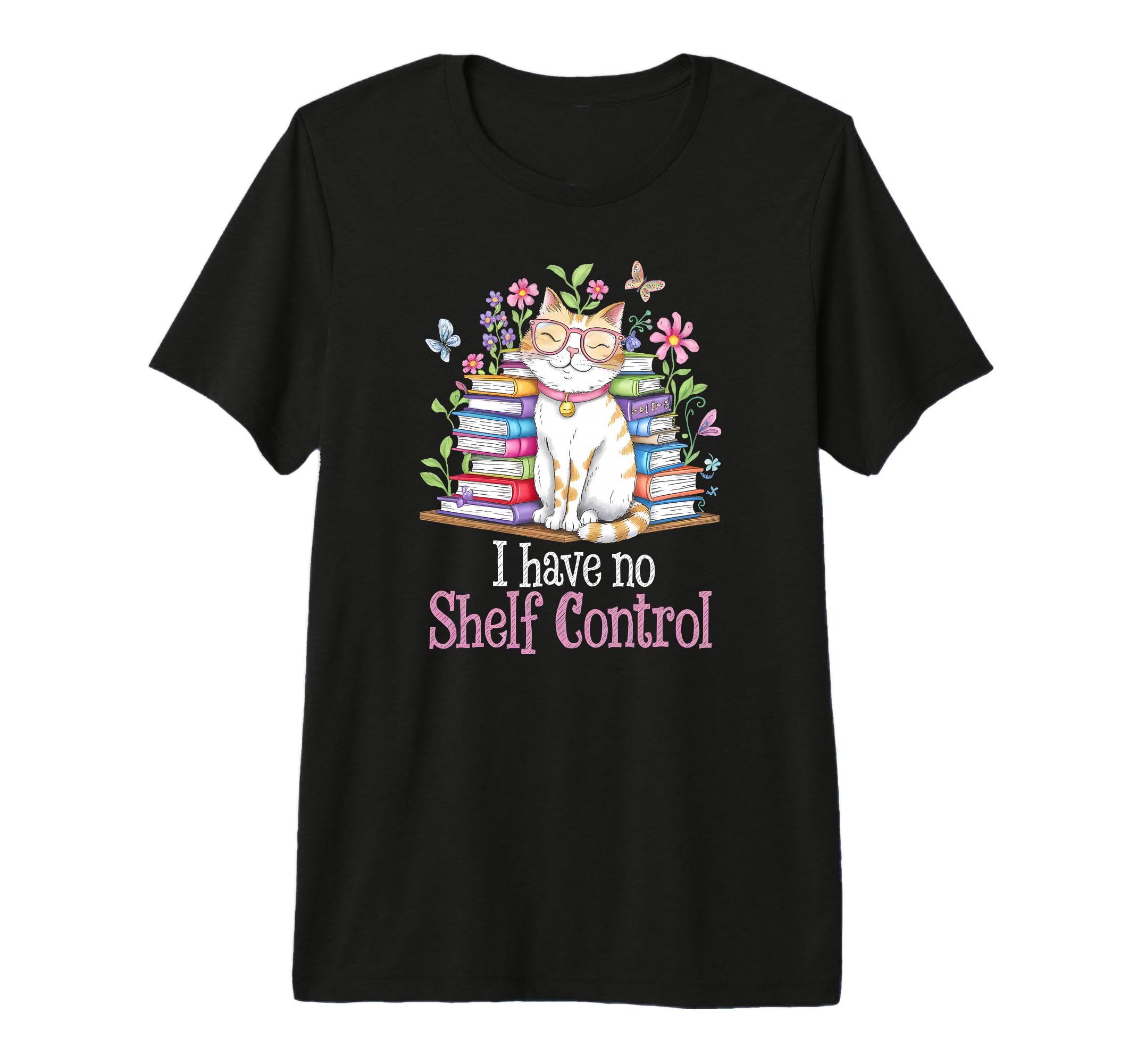Kawaii I Have No Shelf Control Cat T-Shirt - Graphic Print for Adults - T-Shirt, Sweatshirt, Hoodie