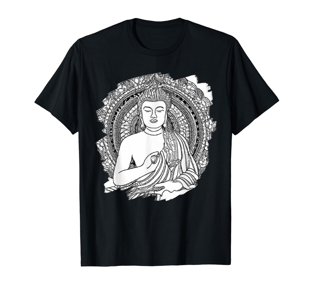 Zen Buddha Mandala Spiritual Asian T-Shirt - Minimalist Print Men Women - T-Shirt, Sweatshirt, Hoodie