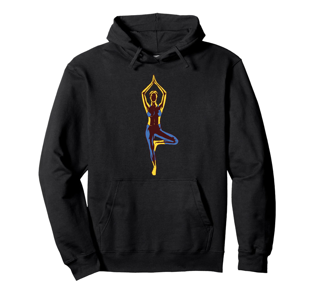 Serene Yoga Pose Tranquil Fitness Hoodie - Unique Graphic for Adults - T-Shirt, Sweatshirt, Hoodie