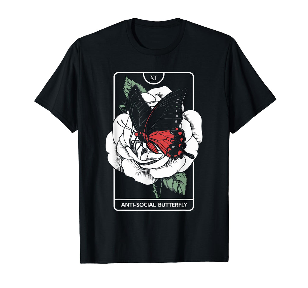Anti Social Butterfly Gothic Tarot T-Shirt - Aesthetic Graphic Unisex - T-Shirt, Sweatshirt, Hoodie
