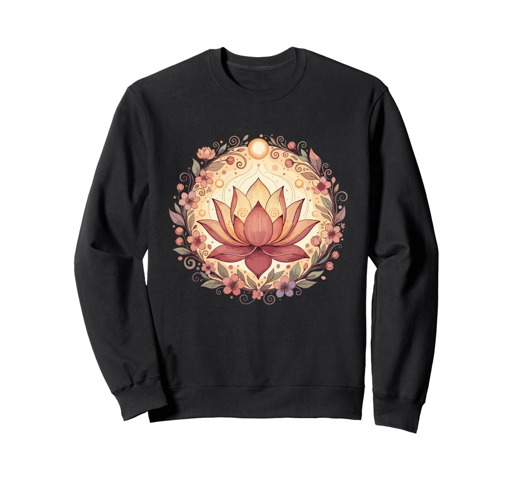 Boho Lotus Flower Mandala Yoga Sweatshirt - Aesthetic Graphic Unisex - T-Shirt, Sweatshirt, Hoodie