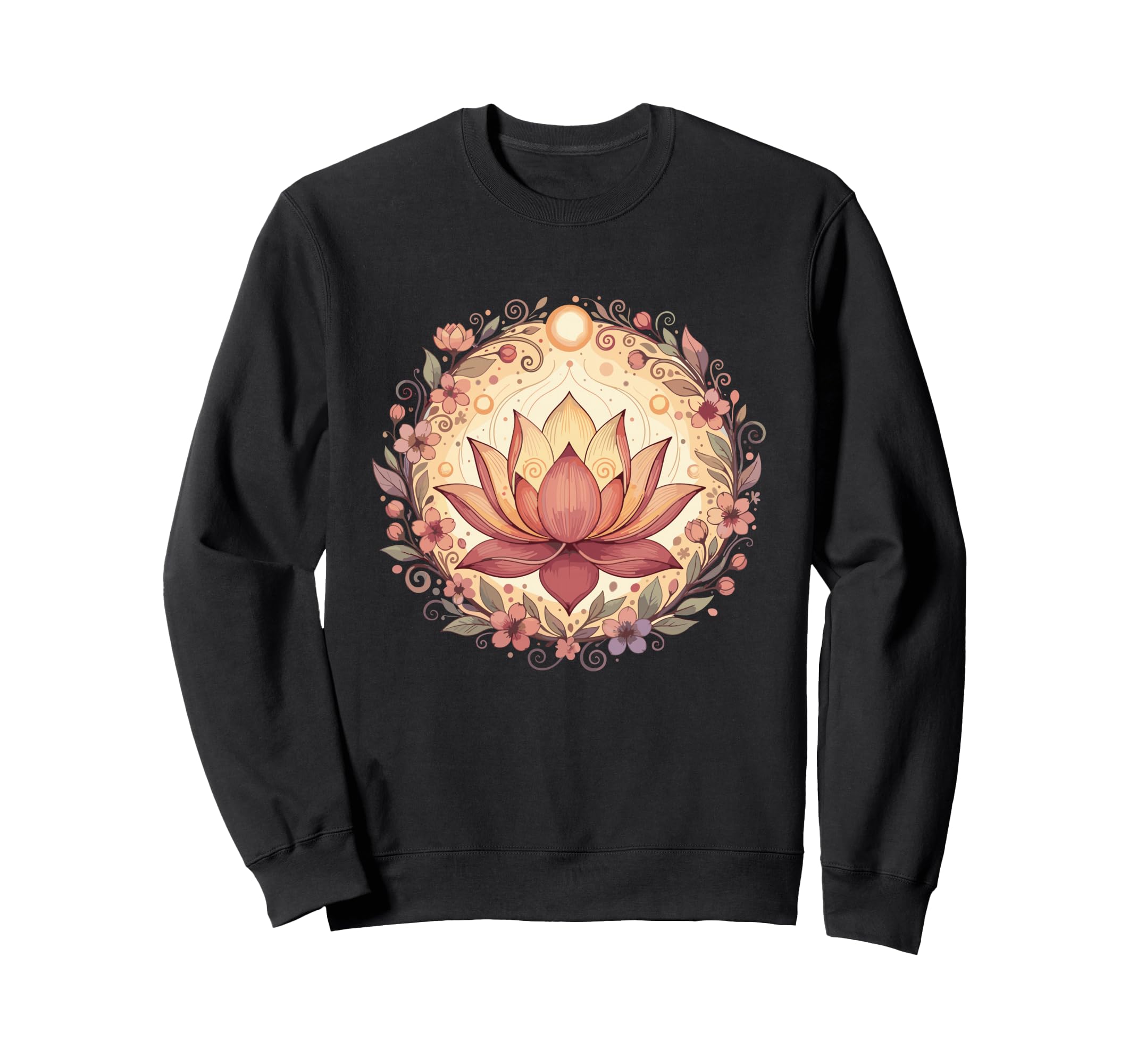 Boho Lotus Flower Mandala Yoga Sweatshirt - Aesthetic Graphic Unisex - T-Shirt, Sweatshirt, Hoodie