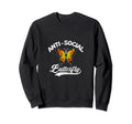Anti Social Butterfly Shy Introvert Sweatshirt - Streetwear Style Unisex - T-Shirt, Sweatshirt, Hoodie