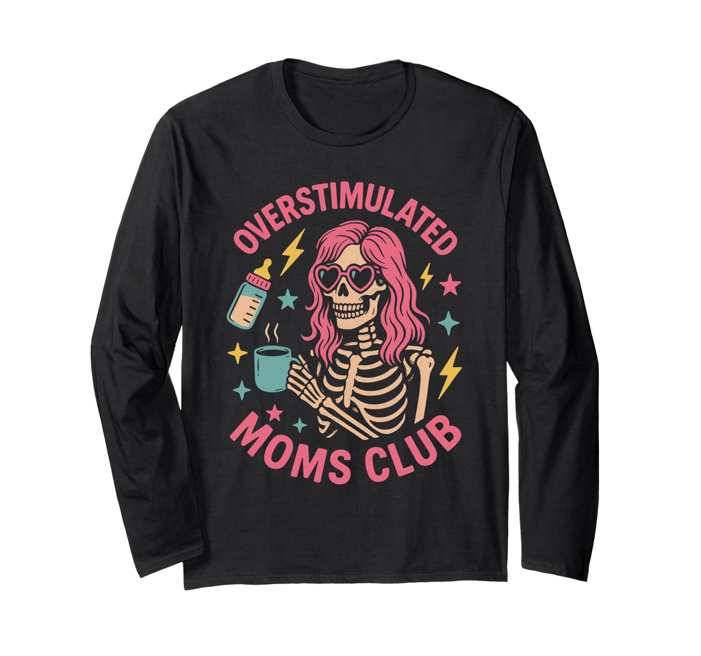 Groovy Moms Club Overstimulated Hoodie - Trendy Graphic Unisex - T-Shirt, Sweatshirt, Hoodie