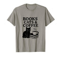 Books Cats Coffee T-Shirt - Custom Art Print Unisex - T-Shirt, Sweatshirt, Hoodie