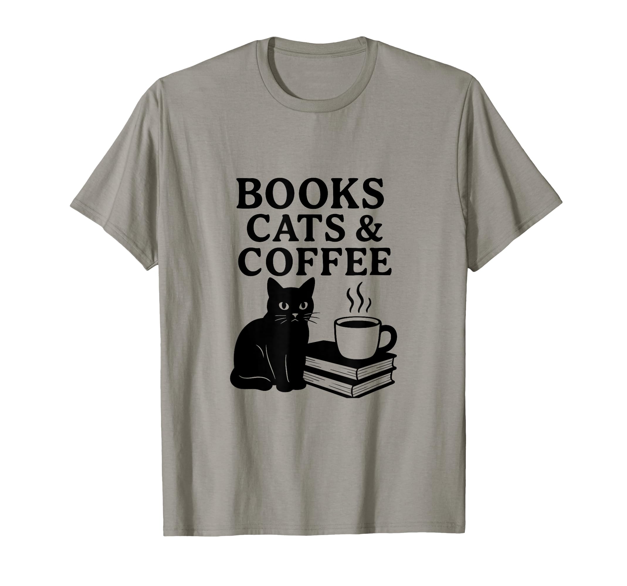 Books Cats Coffee T-Shirt - Custom Art Print Unisex - T-Shirt, Sweatshirt, Hoodie