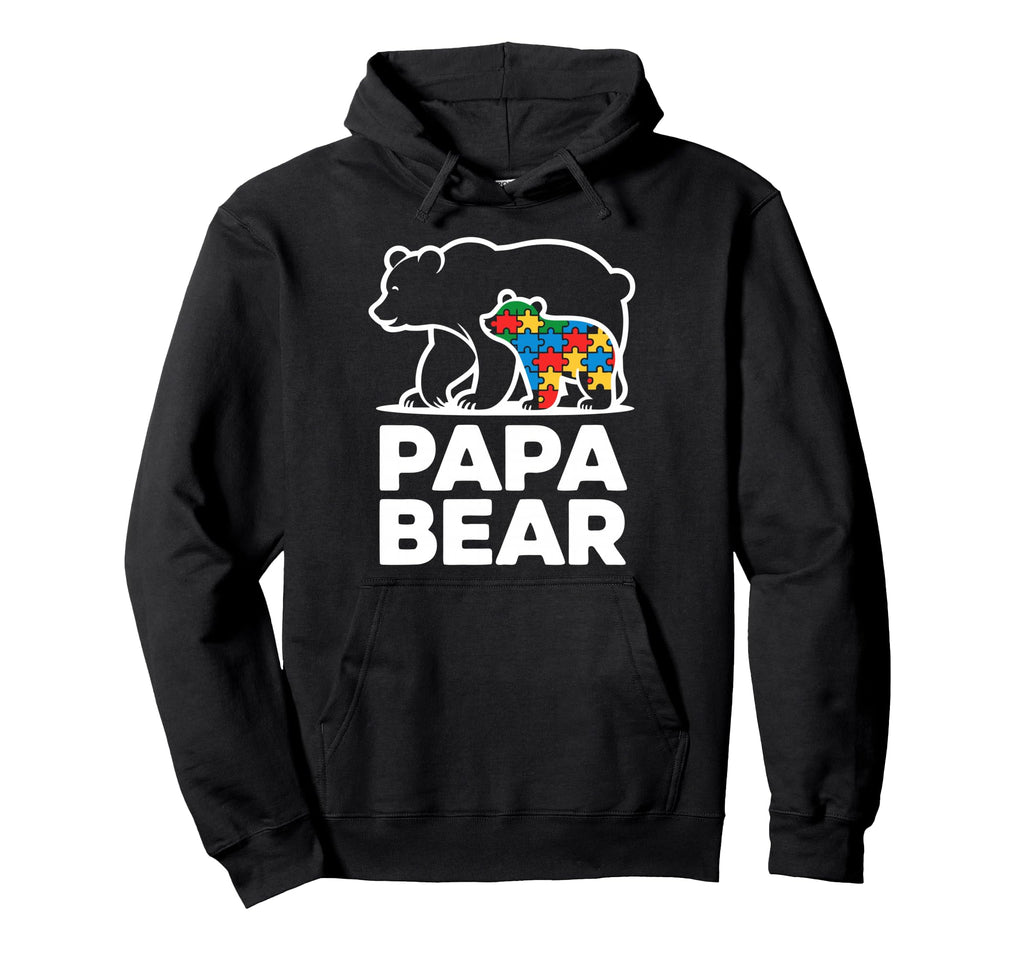 Autism Dad Papa Bear Autistic Child Father Hoodie - Streetwear Style Unisex - T-Shirt, Sweatshirt, Hoodie