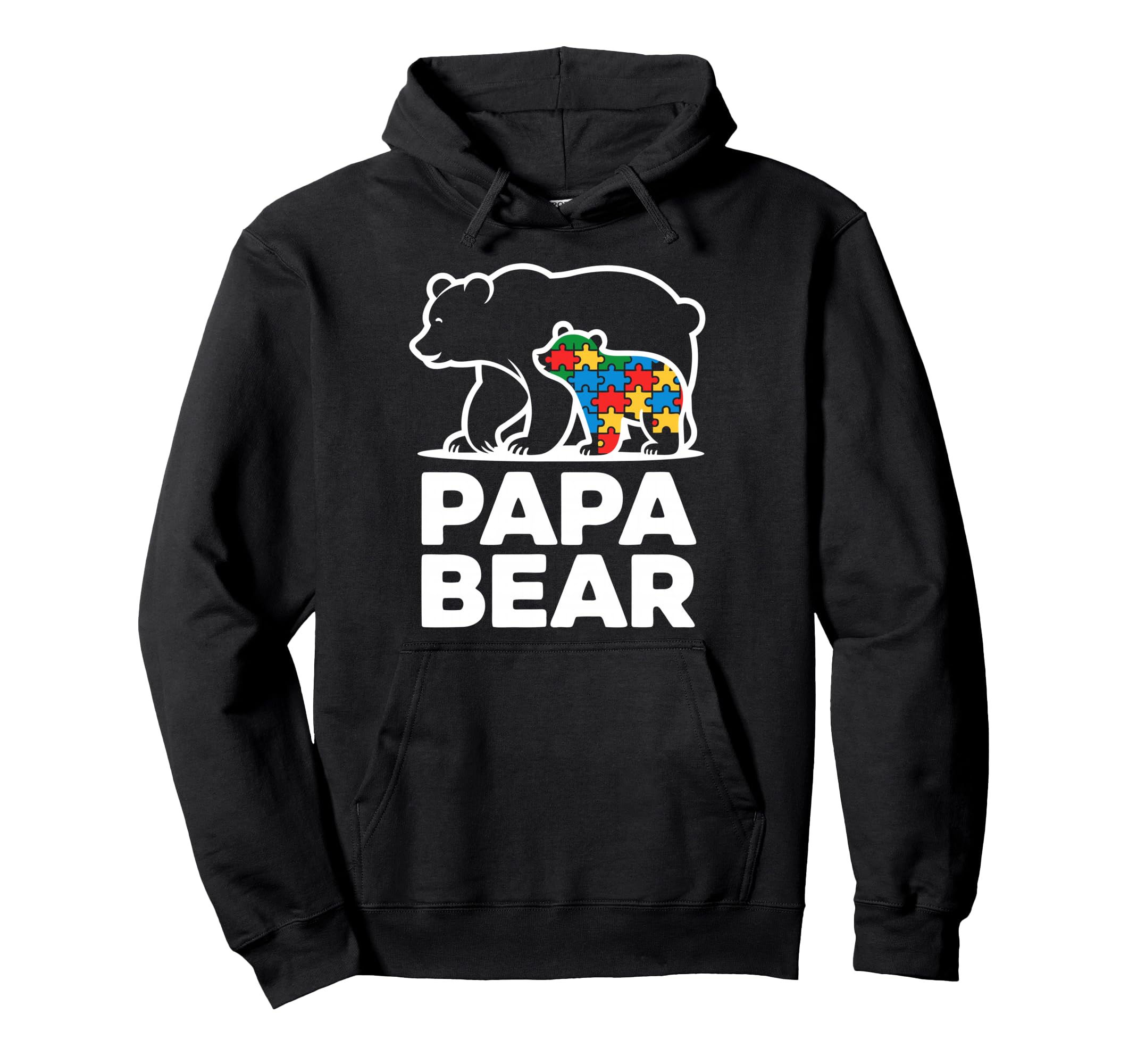 Autism Dad Papa Bear Autistic Child Father Hoodie - Streetwear Style Unisex - T-Shirt, Sweatshirt, Hoodie