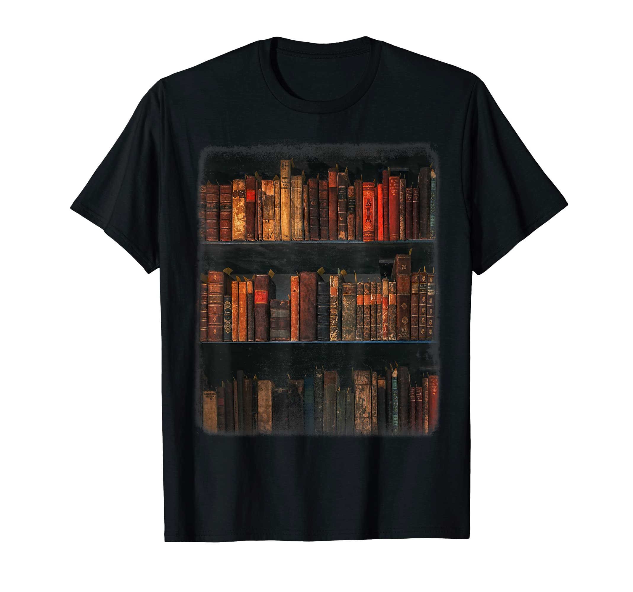 Old Books Bookshelves Dark Academia T-Shirt - Minimalist Print for Adults - T-Shirt, Sweatshirt, Hoodie
